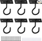 Ceiling Hooks for Hanging Plants 6pack 2.5inch Wall Mount Plant Hooks Meatl Plant Hanger Indoor for Hanging Lanterns, Bird Feeder, Flower Basket, Home Decor Indoor & Outdoor