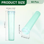 MECCANIXITY 28 Pcs Floral Water Tubes, 3 Inch Clear Flower Water Tubes Floral Vials with Plastic Caps for Fresh Flowers Arrangement Decor Milkweed Cutting Florist Supplies, Green