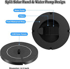 Yeomi 3.5W Solar Bird Bath Fountain, Solar Water Fountain Pump with 6 Nozzles 4 Fixed Stakes, Upgraded Solar Powered Water Fountain for Bird Bath, Garden, Patio, Pond, Fish Tank, Outdoor Decor