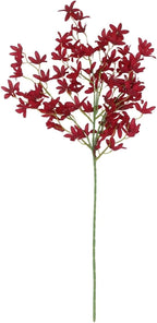 Artificial Orchid Flower Single Branch Dancing Oncidium Silk Material Lifelike Arrangement 74CM Tall For Wedding Home Office Living Room Decor(burgundy)
