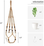 Mkono Fake Hanging Plant with Pot, Artificial Plants for Home Spring Decor Indoor Macrame Plant Hanger with Faux Vine Hanging Planter Greenery for Bedroom Bathroom Kitchen Office, Brown (Pothos)
