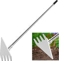 BARAYSTUS Dual Headed Hoe Garden Tool, Adjustable Long Handle Weed Puller, Stainless Steel Hoe Cultivator and Weed Rake Gardening Tool, for Gardening Planting, Weeding, Digging, Loosening Soil