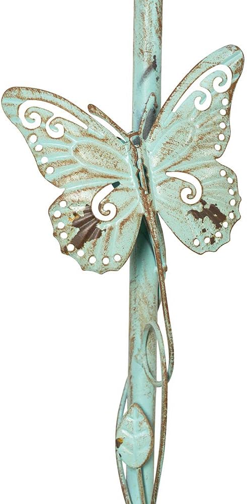 Bird Houses for Outside with Pole Metal Birdhouse Stakes Decorative Outdoor, Reclaimed Faucet Accent (Teal, 52")