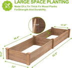 ketive Raised Garden Bed Without Legs 8x2Ft ft Large Elevated Wood Planter Box for Vegetables, Flowers, Herbs, and Succulents（Brown）