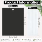 Qualirey 100 Pcs 6 x 8 Inch Sticky Traps for Plant Double Sided Sticky Trap for Gnats with Twist Ties Fly Traps for Fruit Insect Fungus Bugs Indoor Outdoor (Black)