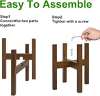 Adjustable Plant Stand Indoor,Bamboo Mid Century Modern Plants Stands, Stable Plant Holder,Fit 8 9 10 11 12 inch Pots (Pot & Plant Not Included)