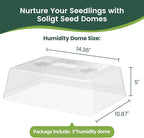 5 Pack 5" High Humidity Domes for SOLIGT Medium 14 * 10.8 * 2.3" Seed Starting Trays, Adjustable Vents, Portable Handle, Clear View, Unobstructed Light