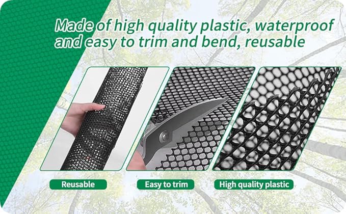 Mesh Tree Guard Trunk Protectors, Plastic Fence Rolling Flower Net Poultry Garden Fence Chicken Fence Protection for Floral Arrangements, Poultry, Animal Barrier, Gardening (White, 19.6 * 1.3 FT)