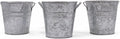 Hosley Set of 3 Galvanized Metal Planters – Rustic Farmhouse Flower Pots with Liner for Indoor, Outdoor, Patio & Wedding Decor