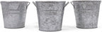 Hosley Set of 3 Galvanized Metal Planters – Rustic Farmhouse Flower Pots with Liner for Indoor, Outdoor, Patio & Wedding Decor