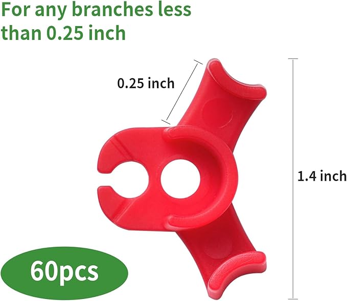 XINHUIDALSQ 60 PCS Low-Pressure Plant Training Clip, 90 Degrees Plant Stem Trainer, Plant Training Clips Plant Bud Bender, Gentle Plant Clips(Red)