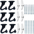 6 Sets White Ceiling Hooks for Hanging Plant, Heavy Duty Swag Toggle Hooks with Hardware (Black)