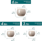 vancasso 3-Pack Ceramic Plant Pots, 3.7/4.8/6.2 Inch Indoor Planters with Saucers & Drainage Hole Planter pots for Indoor Plants and Flower, Gray