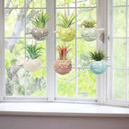 6 Pack Air Plant Holder Unique, Cute Pufferfish Air Plant Hanger Wall Planter, Ceramic Tillandsia Airplants Holders Hanging Wall Decor for Home Office (Pufferfish-Small (3.2 x 2 in))