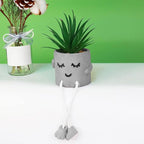 Zerzsy Small Artificial Plants in Cement Pots with Hanging Leg, Bathroom Plants Decor, Cute Fake Plant Succulents Desk Decor for Women, Shelf Decor Aesthetic - Set of 1