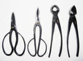 4 Piece Japan Bonsai Tool Set: Professional Grade Japanese Concave Cutters and Spherical Knob Cutters Butterfly and Ashinaga Shears