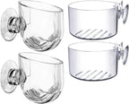 4 Pcs Aquarium Plant Pot Planter, Glass Fish Tank Plants Holder, Aquarium Decoration Plant Cup with Suction Cups for Fishes Tank Ornament Aquarium Décor Plastic Plants Fish and Aquatic Pets