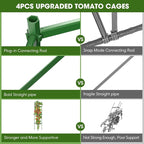 4PCS Tomato Cages for Garden, Tomato Trellis for Raised Garden Bed, 51.2" Tall Cage Plant Support for Pots, Gardening Supplies Trellis for Climbing Plants (4PCS，High: 51.2 Inch)
