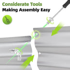 G GOOD GAIN Galvanized Metal Raised Garden Bed Kit - 4x2x1FT Outdoor Planter Box with Safety Edging and Gloves for Vegetables, Fruits, Flowers(Silver, 2PC)