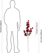 6PCS 35.43'' Red Delphinium Artificial Flower Faux Larkspur Silk Flowers Long Stem Blossoms Flowers for Tall Vase Floral Arrangements Home Table Wedding Decor(Red)
