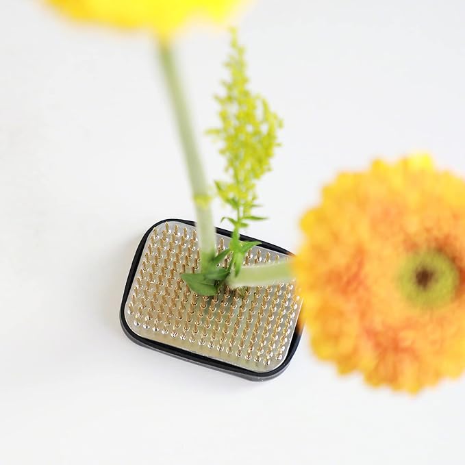 Wazakura Japanese Ikebana Kenzan Flower Holder Rectangular Square, Made in Japan Floral Arranging Pin Frog Tool - 2.6" (68mm)