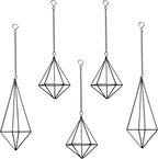 SZRUIZFZ Tillandsia Air Plant Holder Black Geometric Hanging Air Plant Holders Unique for Wall Decor Xerographica Air Plant Hanger for Indoor Decor Himmeli Geometric Decor (5Pcs)