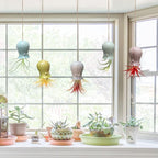 5 Pack Air Plant Holder Unique, Cute Octopus Air Plant Hanger Wall Planter, Ceramic Tillandsia Airplants Holders Hanging Wall Decor for Home Office (Small ( 2 x 3.2 in))