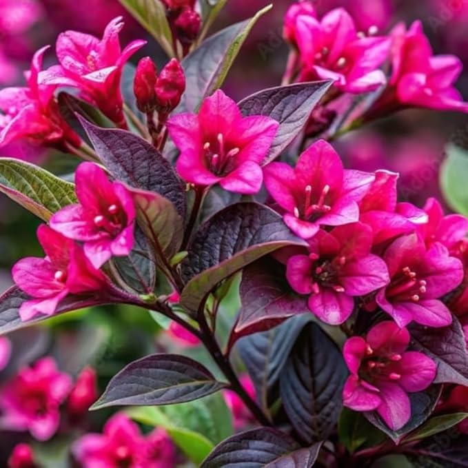 Purple-Pink Weigela Live Plant, Spring Blooming Shrub in 4” Pot, Hardy Perennial Flowering Bush for Garden Borders, Cold Hardy, Dormant in Winter