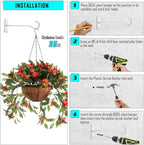QIEGL 10inch Heavy Duty Plant Hangers Outdoor or Indoor Bird Feeder Hanger Shepherd Hooks 2pcs White Metal Wall Hook for Hanging Plant Bracket, Lantern, Flower Basket, Wind Chimes
