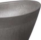 Arcadia Garden Products PSW Pot Collection YB41CT Plastic/Stone/Wood Composite Curved Planter Pot – No Drainage Hole (Drillable), for Indoor and Outdoor Plants and Gardens, 16-inch, Cement Gray