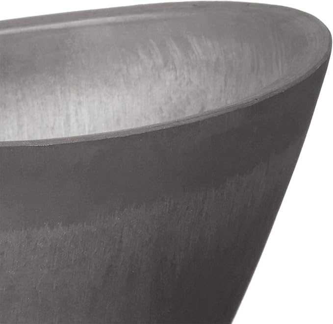 Arcadia Garden Products PSW Pot Collection YB41CT Plastic/Stone/Wood Composite Curved Planter Pot – No Drainage Hole (Drillable), for Indoor and Outdoor Plants and Gardens, 16-inch, Cement Gray