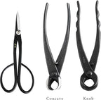 Wazakura Made in Japan 5PCS Bonsai Tool Kit with Roll Bag: Yasugi Steel Satsuki Bonsai Scissors, Concave Branch Cutter, Knob Cutter, Wire Cutter, Tweezers - 5 Tools Satsuki Set with Case