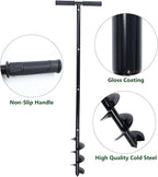 Post Hole Digger Manual 6" x 41" Garden Auger Spiral Drill with T Shaped Handle for Digging Planting Bulb Bedding