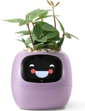 PLANTSIO Smart pet Planter Robot Guidance on Plant Care with Emojis, Adorable Plant Companion with Rich Gesture Interaction, Neat Desk Setup Gift (Purple)