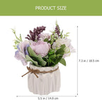 VICASKY Artificial Hydrangea Potted Plant Faux Orchid Bonsai Purple Simulated Greenery Home Décor Tabletop Floral Ornament for Living Room Office Decoration