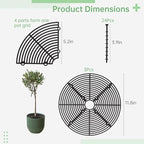 3 Pcs Plant Pot Grids, 11.8 in Cuttable Grid Flower Pot Covers with 24 Stakes, ABS Plant Flower Protectors, for Indoor Outdoor Plants, Pets Digging Stoppers