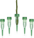 Royal Imports Floral Water Tubes with Caps – 3" Green Plastic Flower Vials for Single Stem Roses, Buds, Bouquets – Pointed Style, 1/2" Opening – 100 Pack