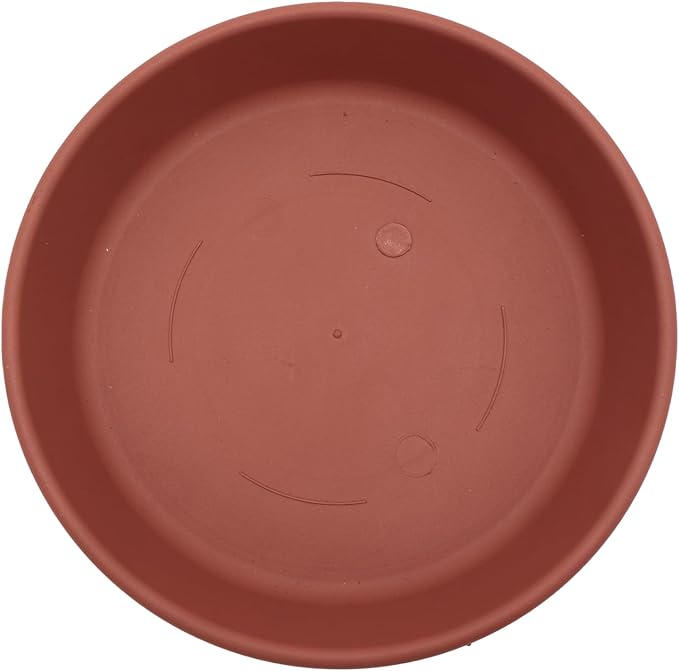 The HC Companies Flower Pot Saucers - Plastic Plant Saucer for Outdoors & Indoors - Traditional Design Plant Pot Trays for Water Drainage - Durable & Stylish Round Plant Tray (17.5-inch Clay)