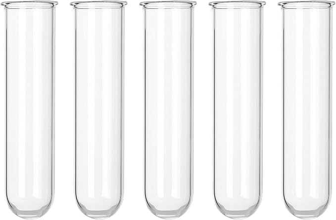 YIBOT Glass Plant Propagation Tubes Accessories Glass Test Tubes Tiered Planters Wall Terrarium for Home Office Plant Hanger Flower Vases Wall Decor Hydroponic Cuttings (5 Tube Vases) Clear