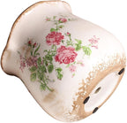 Shabby Chic Flower Pot, 6.11 Inch Ceramic Planter with Drainage for Indoor Plants, Vintage Ceramic Vase, Country Chic Spring Garden Home Decor, Pink Rose Floral