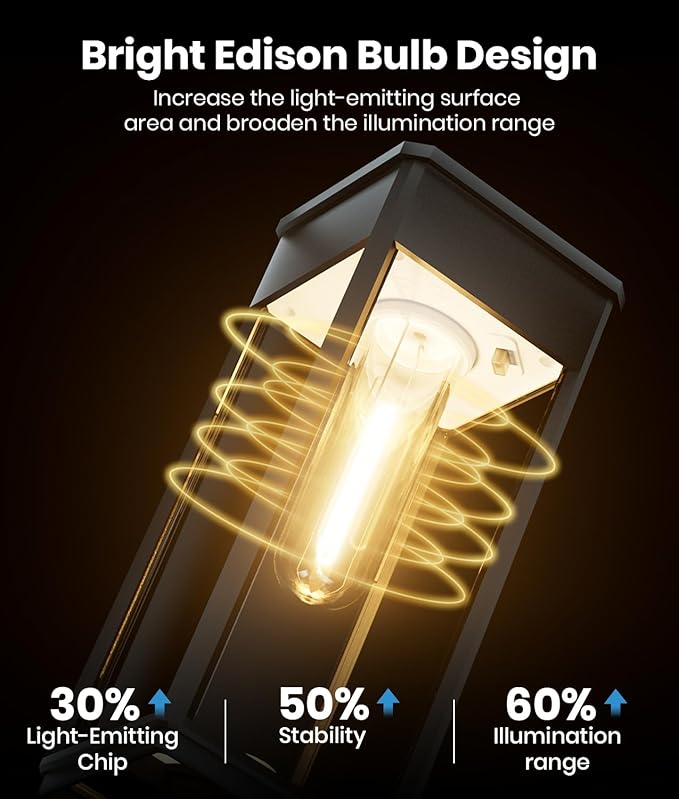 ALFIOT Bright Solar Lights Outdoor, 6 Pack Solar Pathway Lights Outdoor, Auto On/Off, IP65 Waterproof Solar Garden Lights Solar Powered Landscape Lighting for Yard Patio Walkway Driveway Pathway