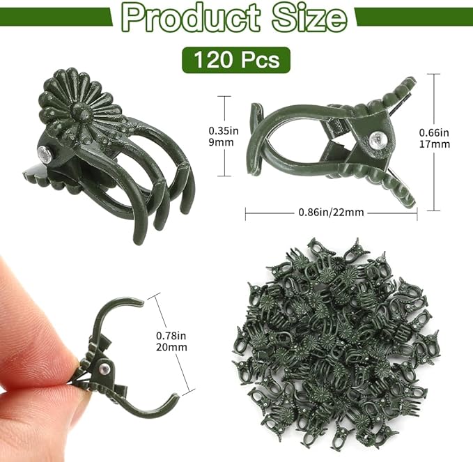 Plant Clips Orchid Clips 120 Pcs Plants Support Clip Flower and Vine Clip Plant Garden Clipss for Climbing Plants Supporting Stems Vines Stalks Grow Straight Upright Indoor Outdoor Orchid Accessories