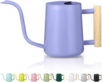 Watering Can Indoor Plants, 35oz Small Stainless Steel Metal Watering Can Modern Decorative Watering Pot with Long Spout for Indoor House Plant Bonsai Garden Flowers (Purple)