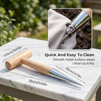 Hand Dibber Seed Dibber, Hand Dibber Garden Tool Bulb Planter Tool with Wooden Handle, Seed Planting Tool Plant Hole Digger for Garden Seeds Bulbs Flowers Tulips Daffodils Vegetables (1pc)