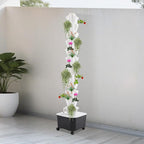 12-Tier 60-Hole Indoor Hydroponic Grow Tower, Vertical Garden System with 6.6Gal Tank & Water Pump, Self-Watering for Herbs, Lettuce, Strawberries, Space Saving Indoor Gardening for Home, Apartment