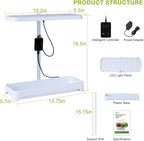 Indoor Herb Garden with Grow Light, Full Spectrum LED Planter for Kitchen Herbs & Houseplants, Height Adjustable Indoor Growing System for Home & Apartment Decor (Not Pots) (White, 16.5*6.5*4 inch)
