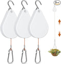WROSWT Upgraded Retractable Plant Hanger,Plant Pulleys for Hanging Plants,Easy to Raise and Lower,Auto Lock,Heavy Duty,Adjustable Hook for Garden Baskets Pots,Birds Feeder,(3Pcs,White)