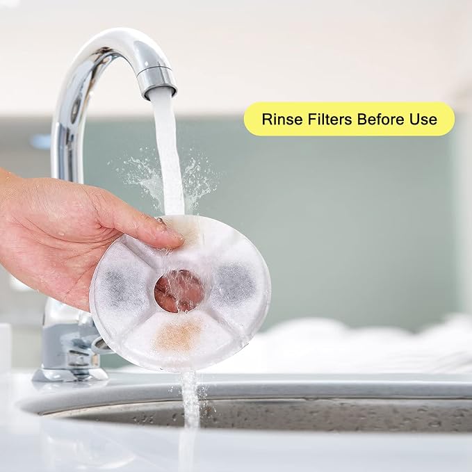 Cat/Pet Water Fountain Filters, 12 Pieces Set Pack of 8 Replacement Filter Fit for 81oz/2.4L, 3 Filtration System with 4 Pre-Filter Sponges