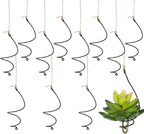 12 Set Hanging Air Plant Holder, Adjustable Air Plant Hanger with Jute Ropes Soilless Succulent Display Container Airplant Stand for Home Office Decor