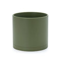 D'vine Dev 8 Inch Plastic Planter Pots for Plant Pot with Drainage Hole and Seamless Saucers, Olive, 74-X-I-1